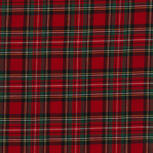 Red Tartan Check Brushed Cotton