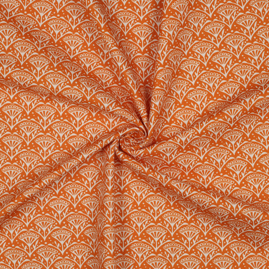 Orange with white flower print canvas