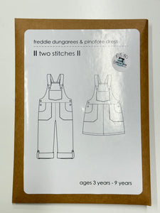 Two Stitches Freddie Dungarees and Pinafore Dress (Ages 3 Years to 9 Years) Pattern