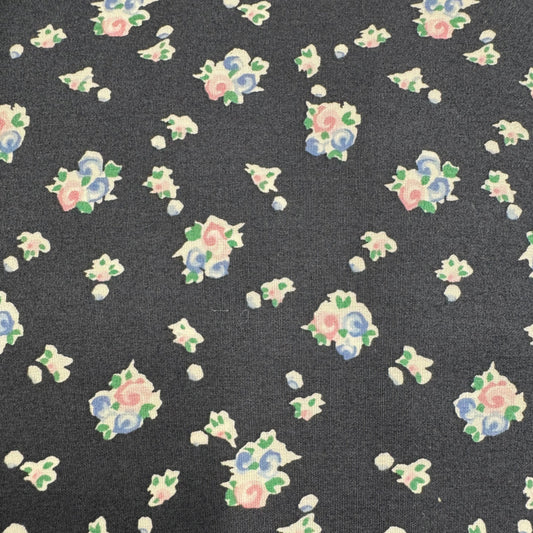 Pastel Posy on Navy 100% Cotton SW10