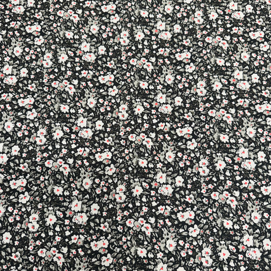 Black Floral 100% Cotton Poplin SW23