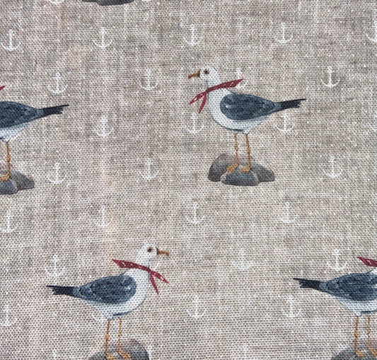 Half Panama 100% Cotton - Seagulls