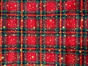 John Louden Festive Red and Green Tartan with Stars