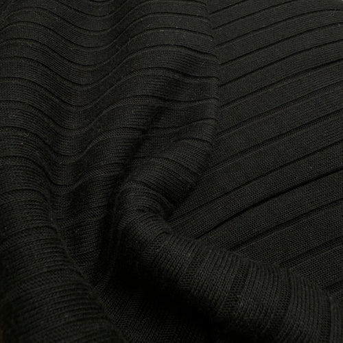 Black - Wide Ribbed Cotton Jersey G12