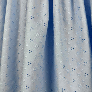 Pale Blue Broderie Anglaise Polycotton V48