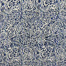 White Batik Print on Blue Stripe Viscose V47