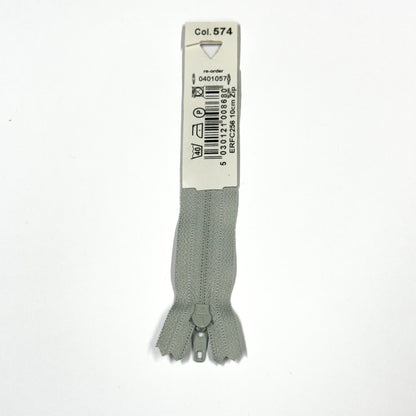 Light Grey 574 YKK Standard Zip