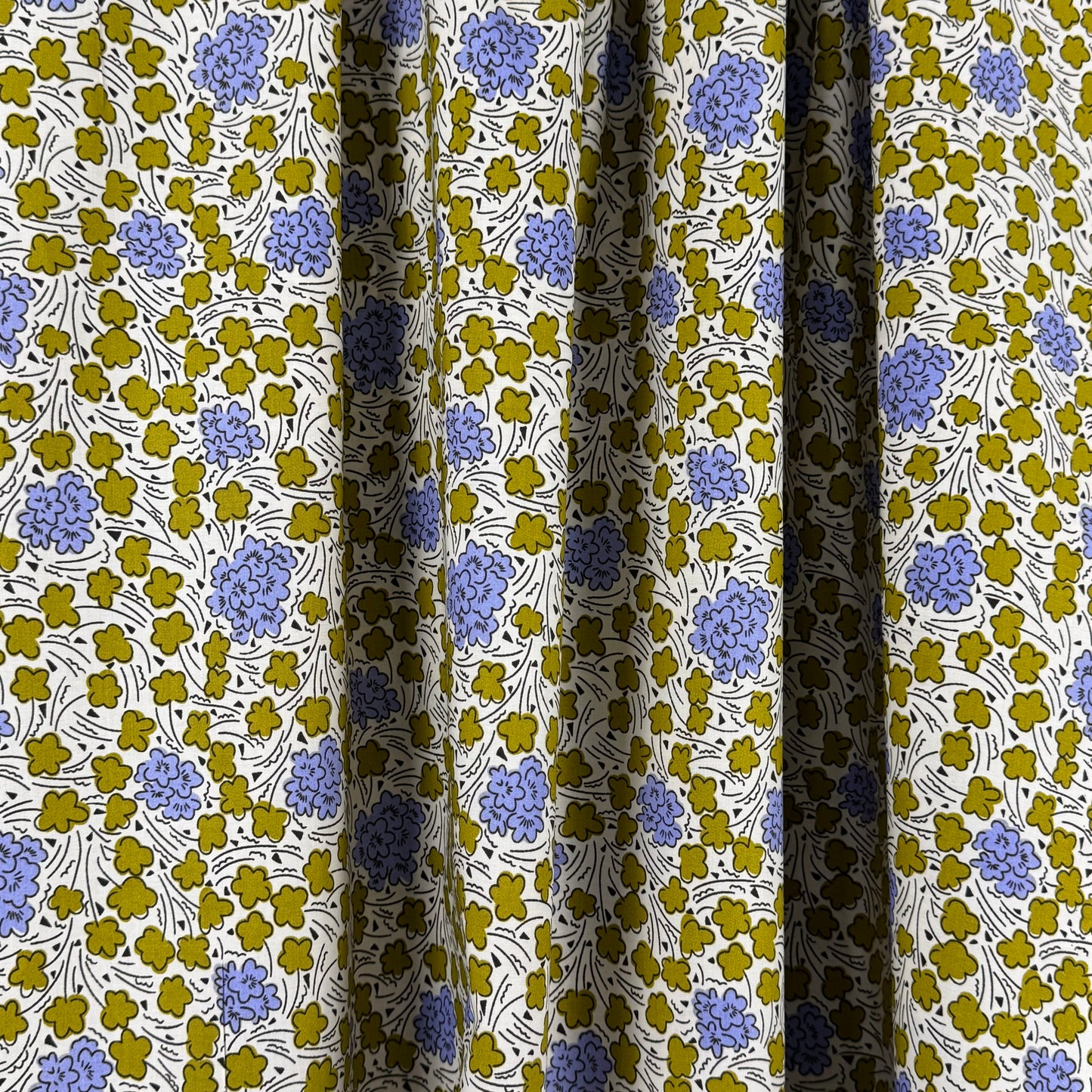 Sage and Cornflower Floral Cotton