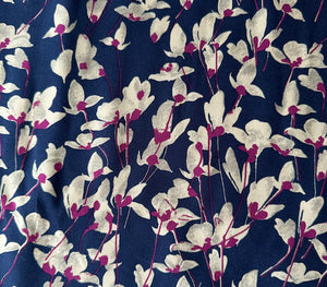 Floral Print Stretch Viscose Twill Deadstock - Rose + Moss + Black