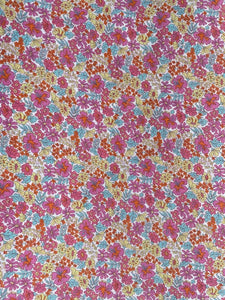 Ditsy Floral Printed Stretch Cotton Poplin - Sand/Green/Lavender/Pink