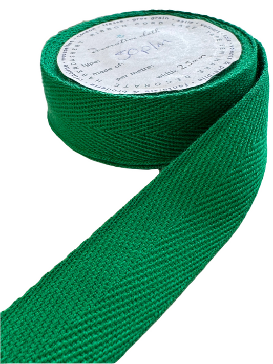 25mm Cotton Twill Tape (Various Colours)