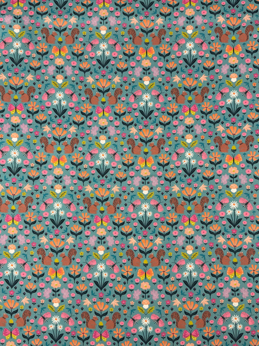 Woodland Wander Teal Quilting Cotton WOOD2515