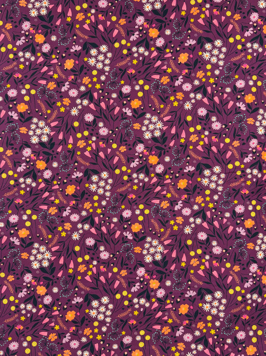 Woodland Wander Plum Quilting Cotton WOOD2519