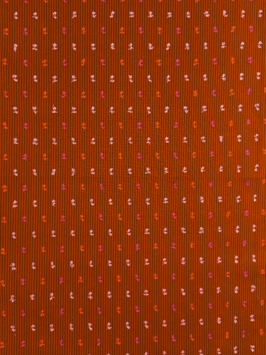 Garden Variety Rust Pin Stripe Cotton Yarn-dyed Dobby spot fabric