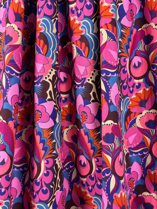 Vibrant Feathers and Florals 'Shooting Star' Cotton by Anna Maria