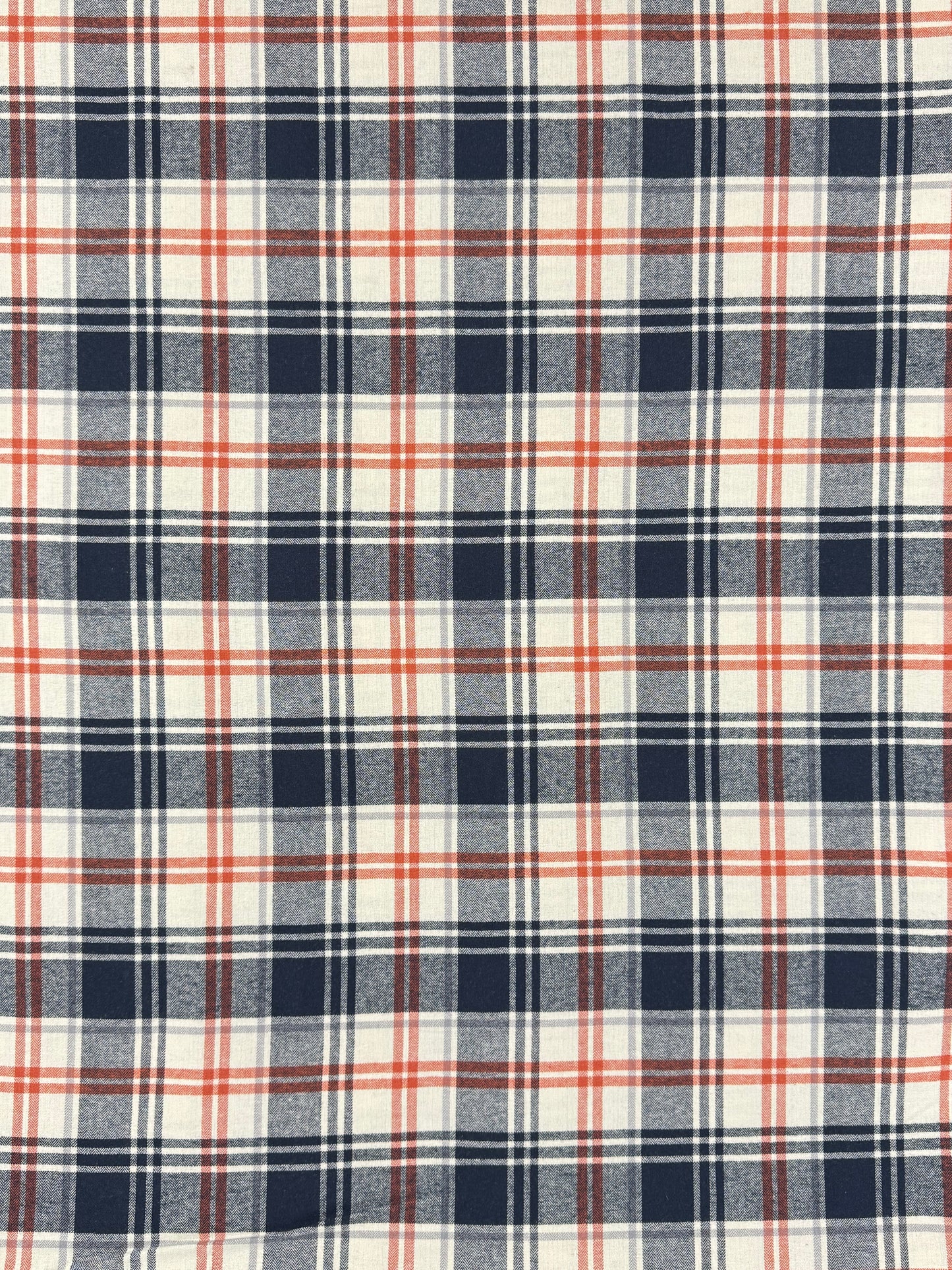 Navy and Rust Yarn Dyed Brushed Cotton
