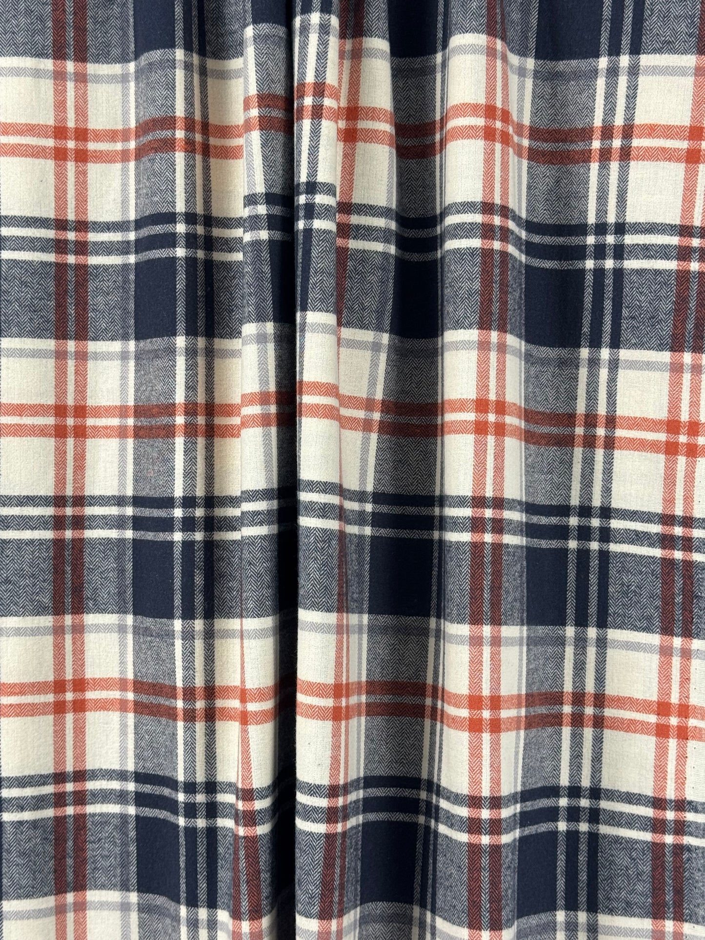 Navy and Rust Yarn Dyed Brushed Cotton