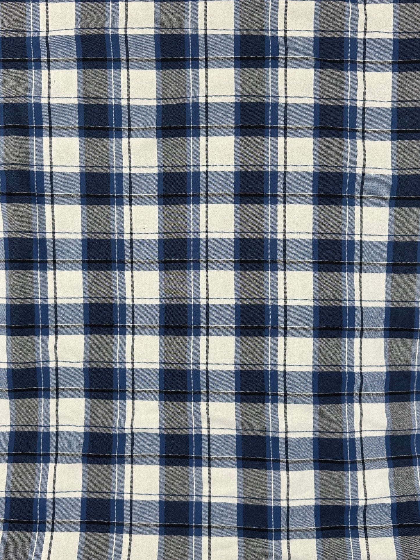 Navy and Blue Yarn Dyed Brushed Cotton