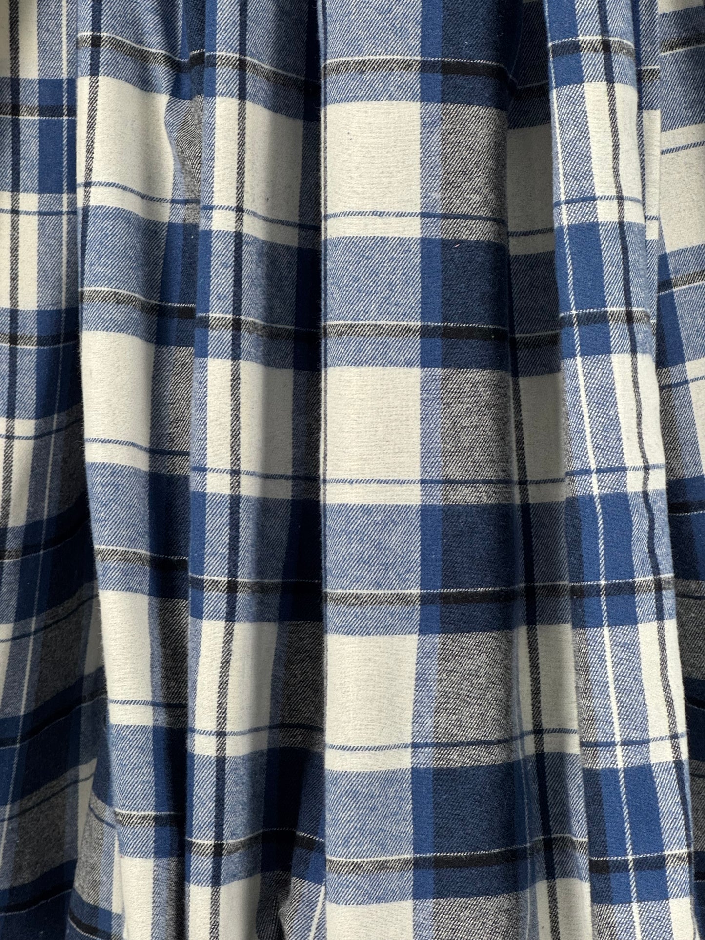 Navy and Blue Yarn Dyed Brushed Cotton