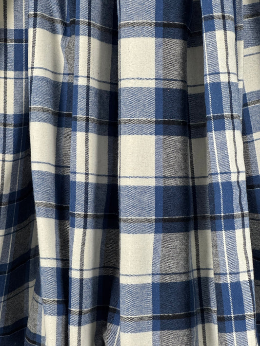Navy and Blue Yarn Dyed Brushed Cotton
