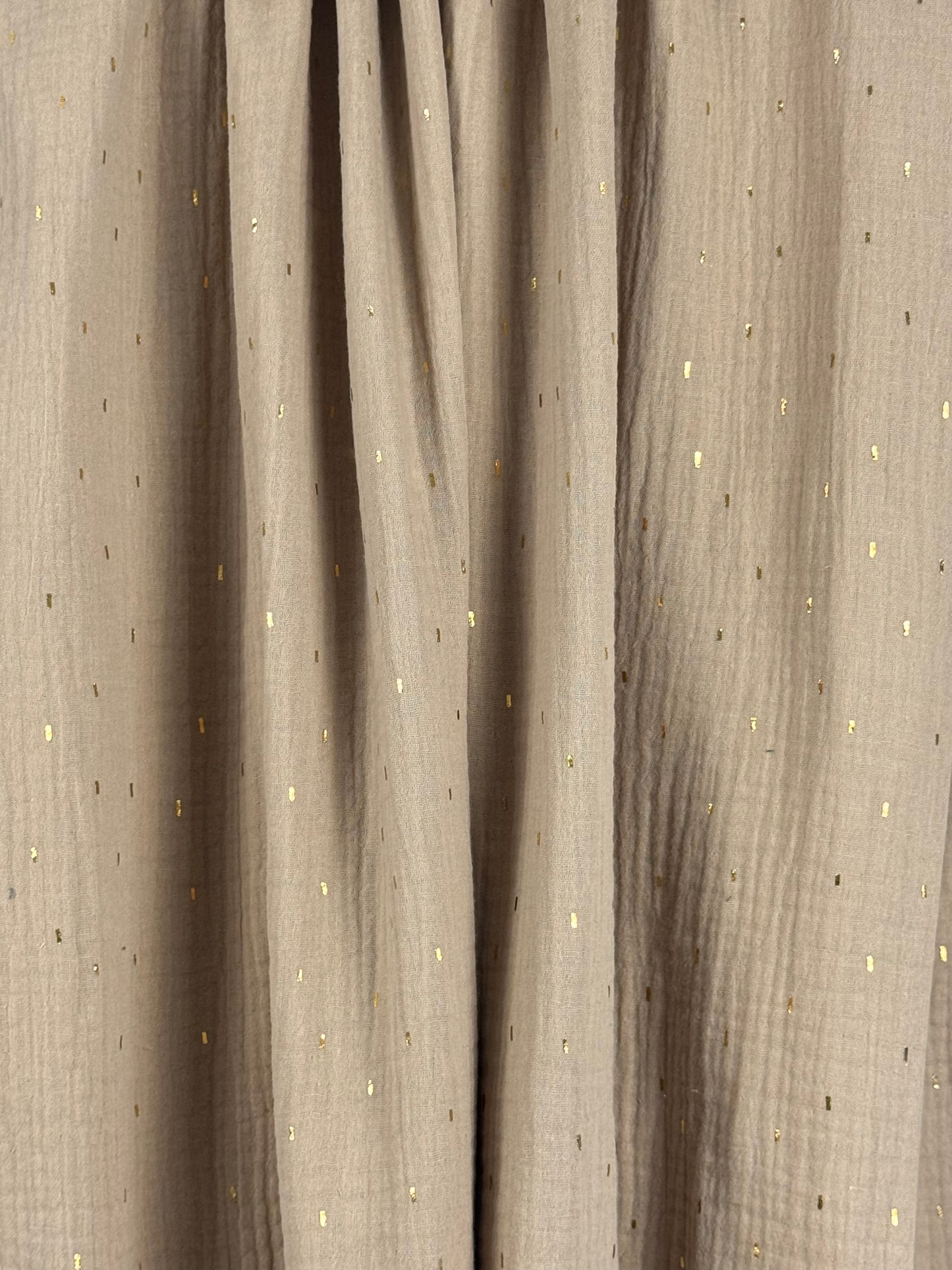 Gold Foil and Beige Double Gauze