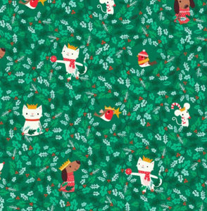 Dashwood Studios - Cosy Christmas by Jane Farnham - Festive Kittens and Puppies - Green
