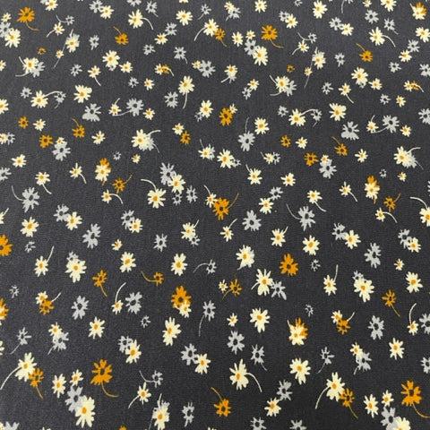 Modal Cotton Jersey Small Daisy Navy