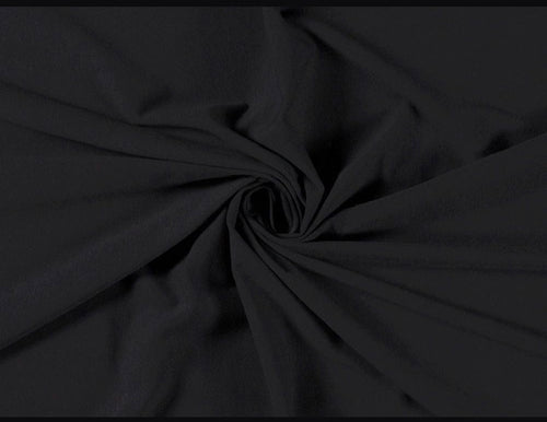 Black - Cotton Jersey - Fine Rib Knit