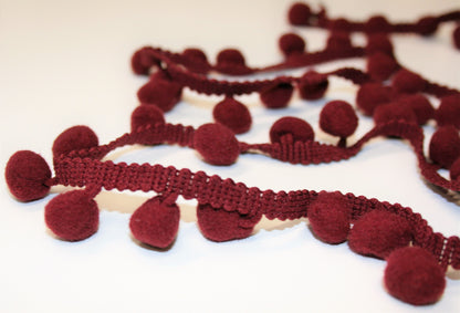 Burgundy - Pompoms