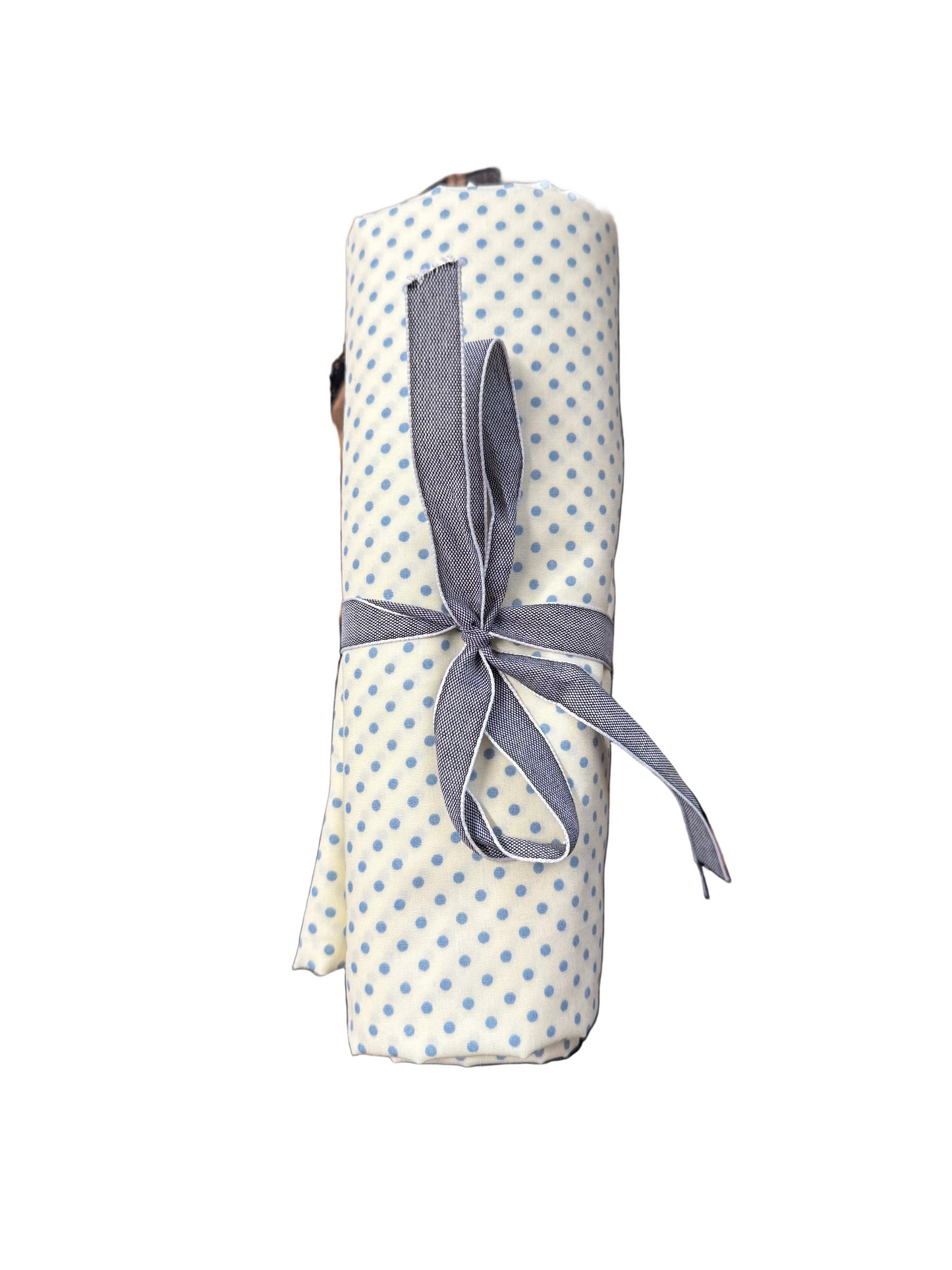 Cream with Blue Spot Cotton Poplin Remnant