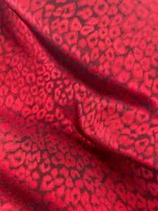 Red Abstract Animal Print - Sateen