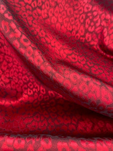 Red Abstract Animal Print - Sateen