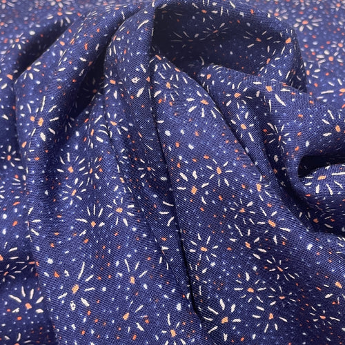 Navy - Firework stars - Viscose