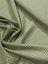 Olive green and white gingham