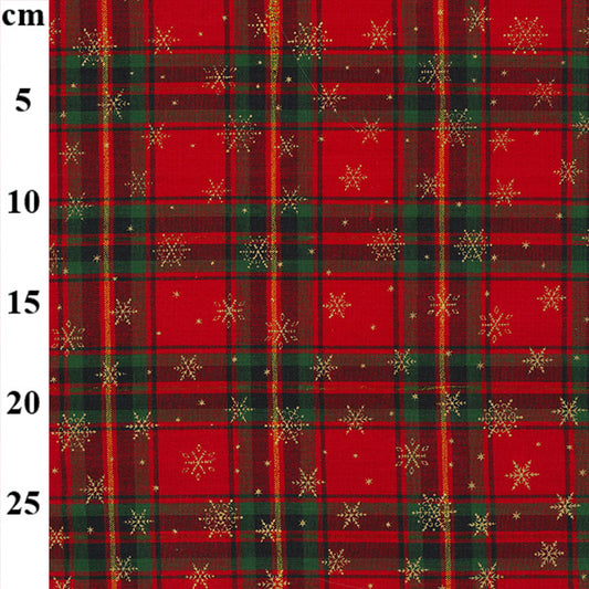 John Louden Festive Red and Green Tartan with Stars SS31