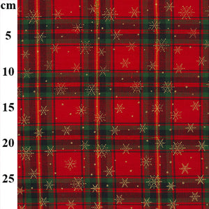 John Louden Festive Red and Green Tartan with Stars