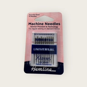 Hemline Machine Needles: Universal: Assorted: Pack of 10