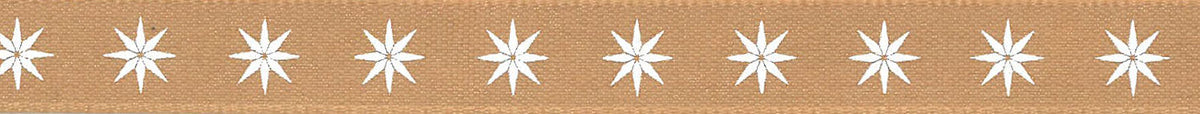 Scandi Stars Ecru Satin Ribbon