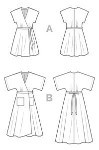 The Elodie Wrap Dress Pattern by Closet Core