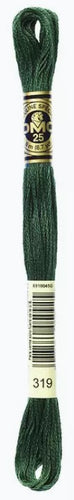 Shaded Green DMC Embroidery Thread 319