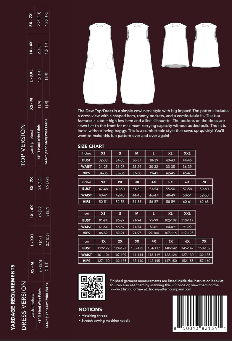 The Dew Top and Dress by Friday Pattern Company