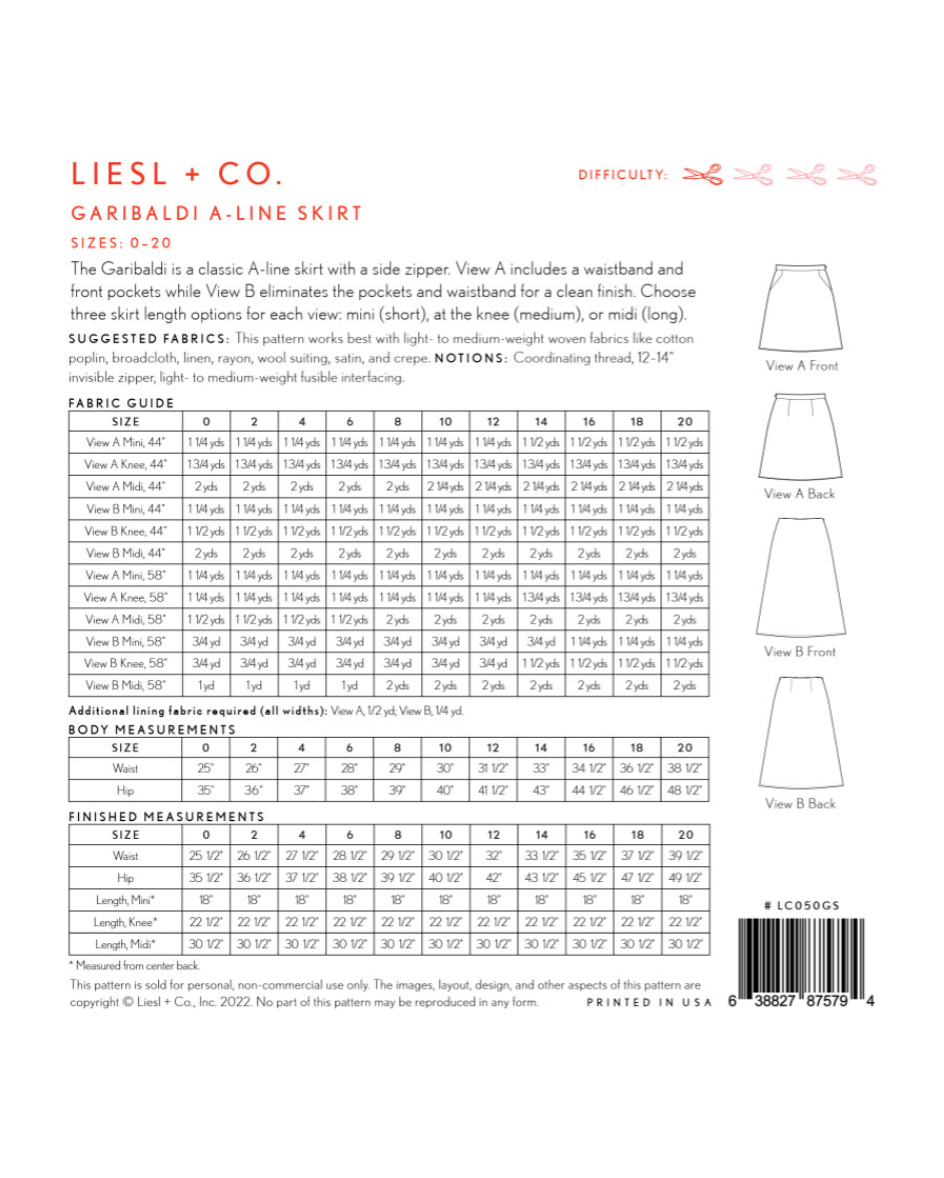 Garibaldi A-Line Skirt by Liesl & Co