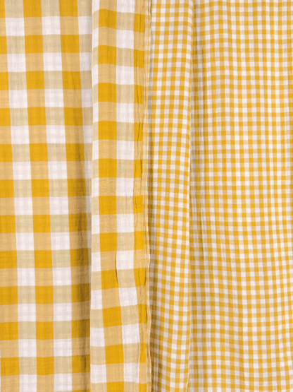 Double Sided Check Double Gauze - Mustard