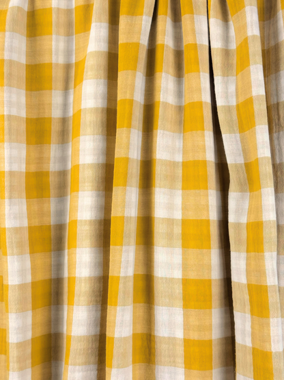 Double Sided Check Double Gauze - Mustard