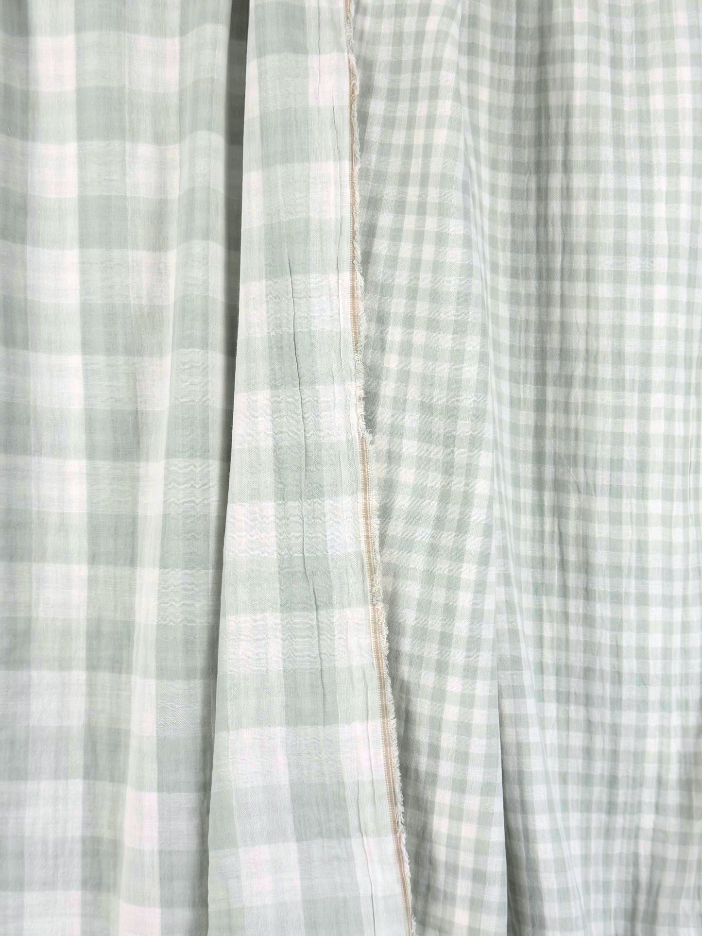 Double Sided Check Double Gauze - Mint