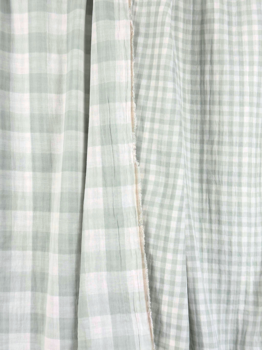 Double Sided Check Double Gauze - Mint