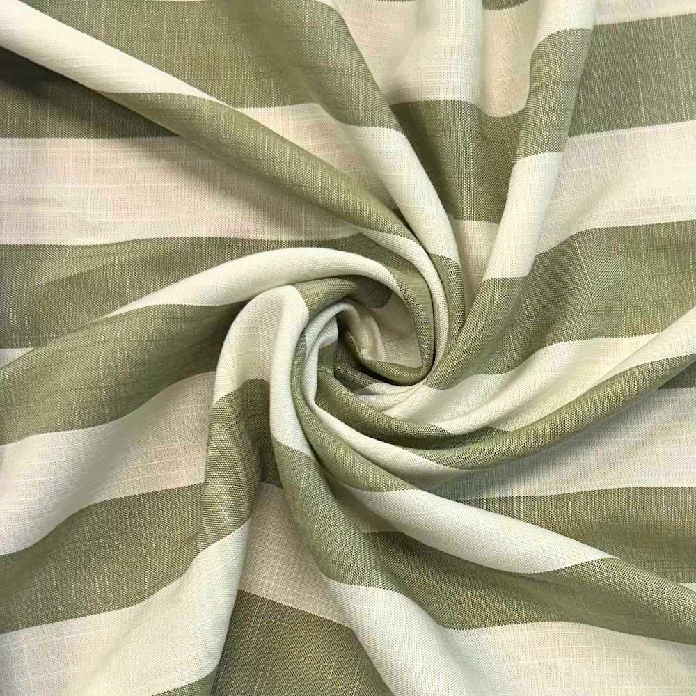 Viscose Yarn Dyed Stripes Green