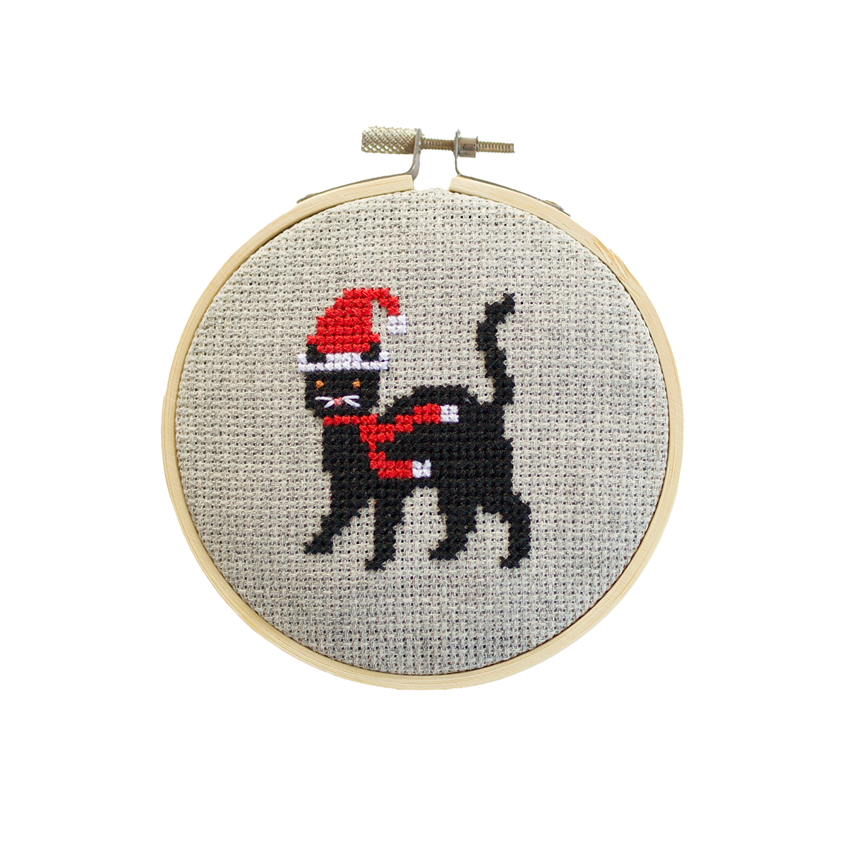 Christmas Cat Beginner Counted Cross Stitch Kit