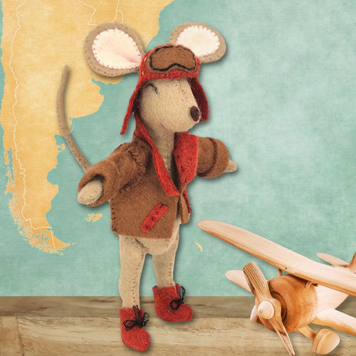 Wool mix felt craft Kit - Little mouse - The Aviator