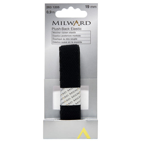 Milward Plush Black Elastic 19mm